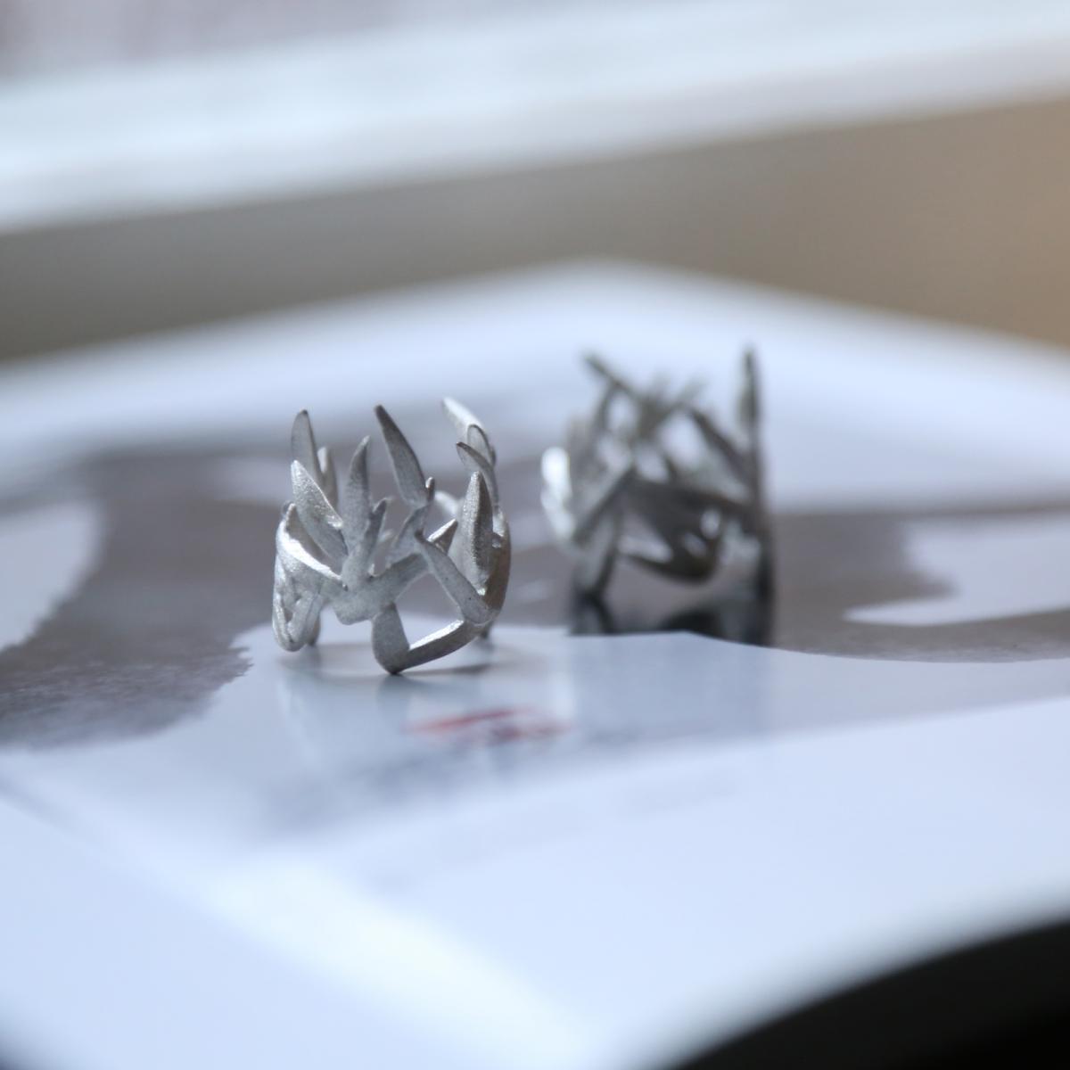 Дизайнерские фаланговые кольца из серебра 925 пробы