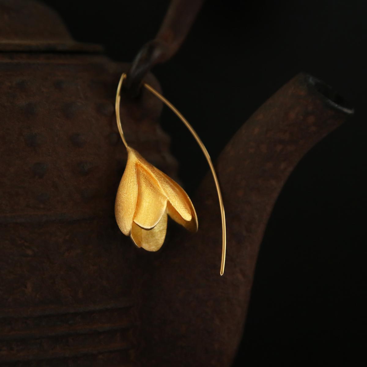 Серебряные серьги «Крокусы» из коллекции «Восток» 