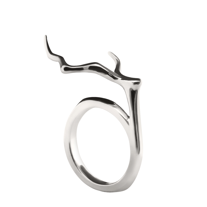 Серебряные кольцо Ветка ручной работы. Ювелирная марка Алхимия